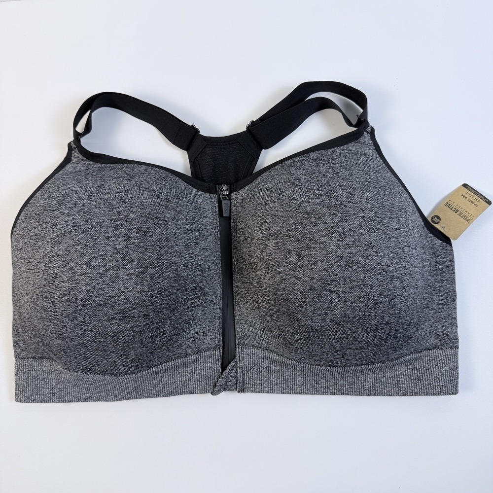 Victoria's Secret PINK Air Front Close High Support Heather Gray Sports Bra XXL
